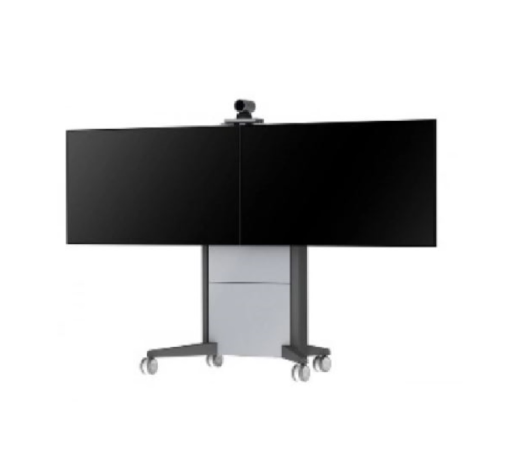 2 ta monitor uchun mobil pol stend 46-55 dyuym uchun SMS Presence Video Conference 1290