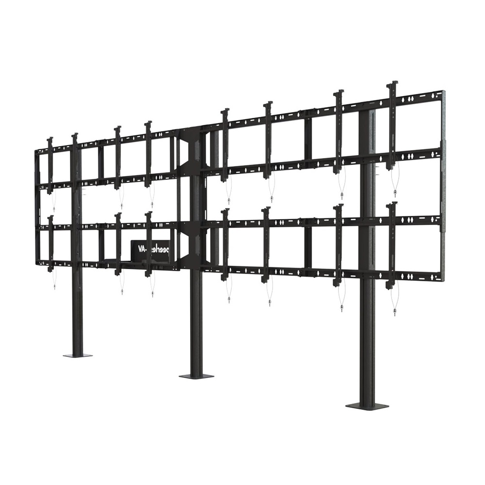 46-55 dyuymli Peerless-AV DS-S555-4X2 4x2 konfiguratsiyasini yaratish uchun qattiq pol stend.