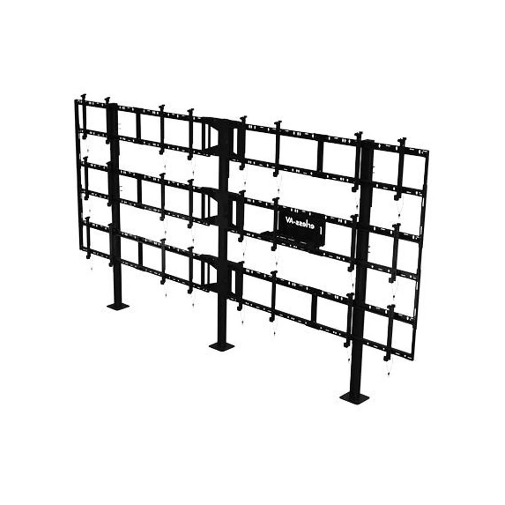 46-55 dyuymli Peerless-AV DS-S555-4X3 4x3 konfiguratsiyasini yaratish uchun qattiq pol stend.
