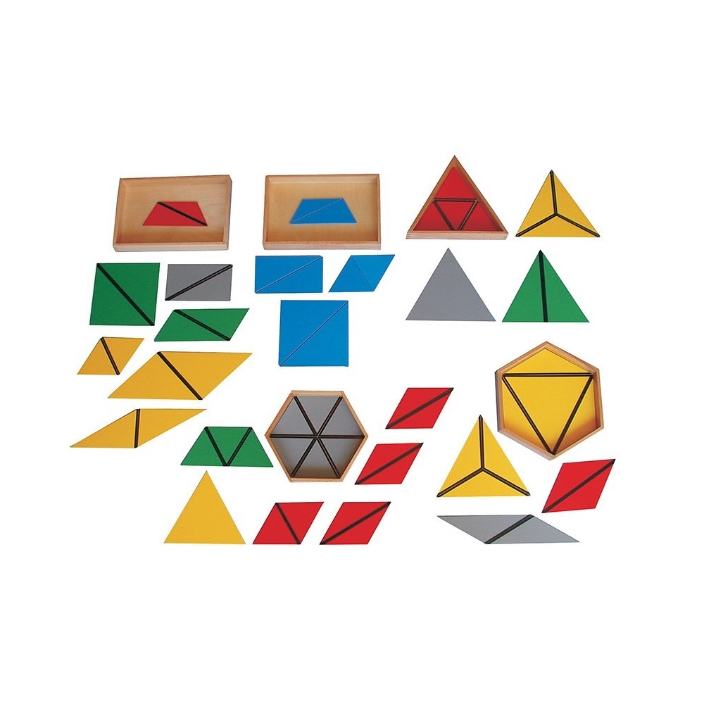 Didaktik o'yin: Konstruktiv uchburchaklar (5 quti) "Montessori"