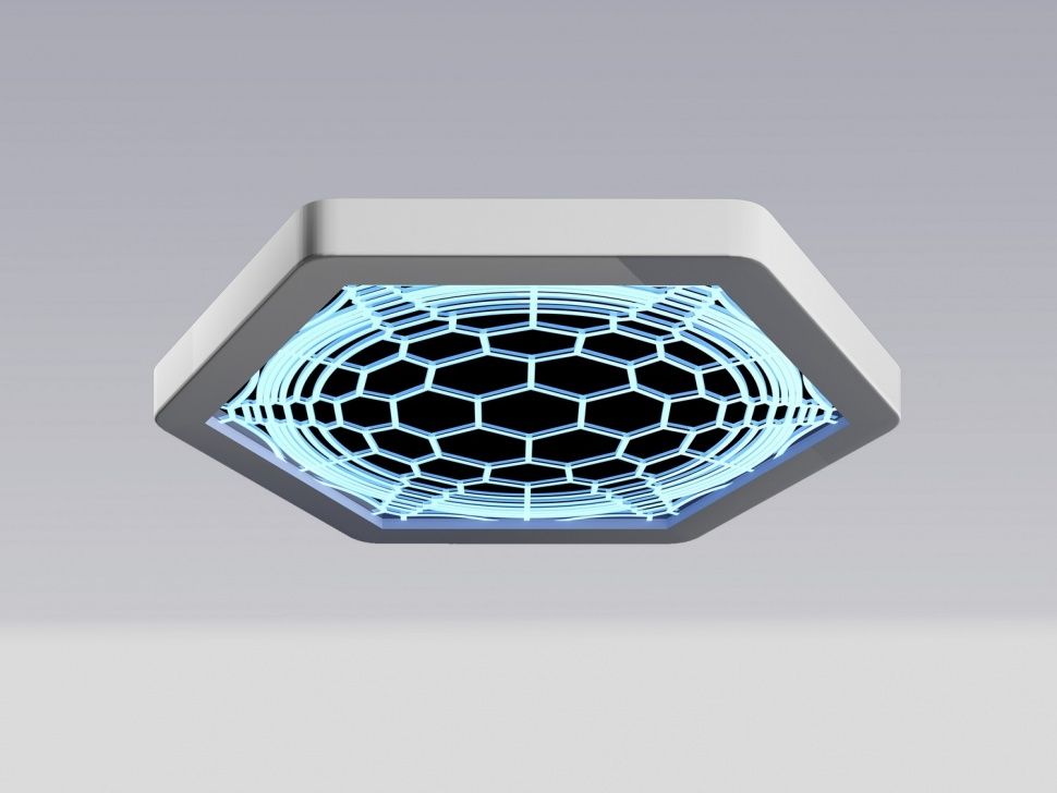 Ceiling LED panel ALMA with stained glass