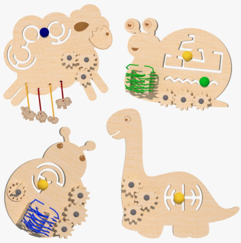 Set of busy boards "Merry Menagerie" "Clever girl"