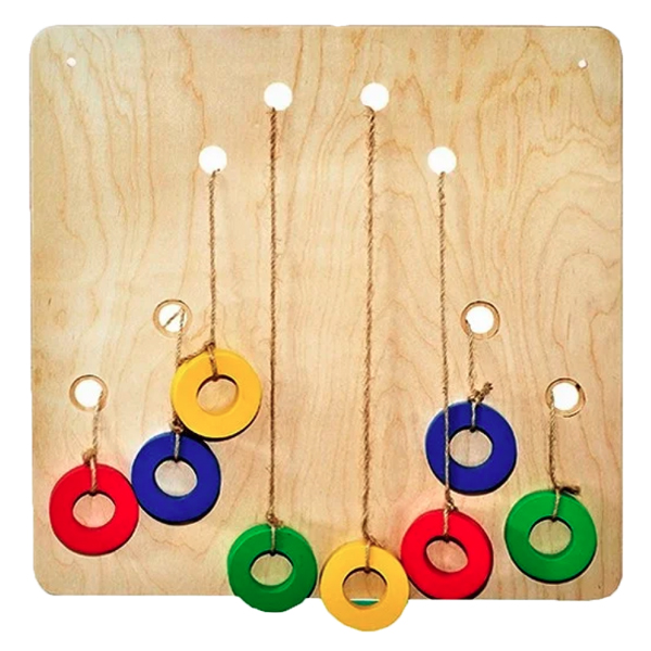 Дидактическая панель настольная/напольная "Кольца" Мишка