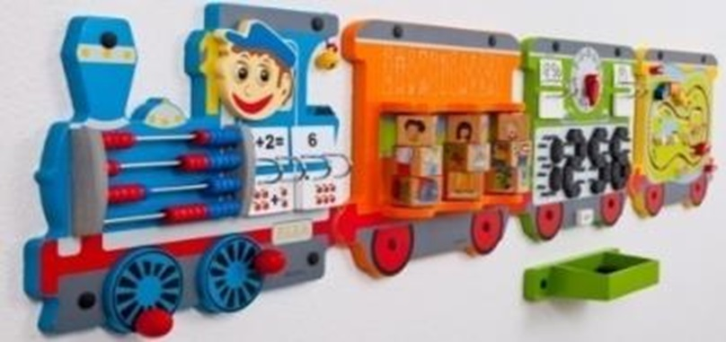 Настенная панель-игра "Паровоз" Мишка