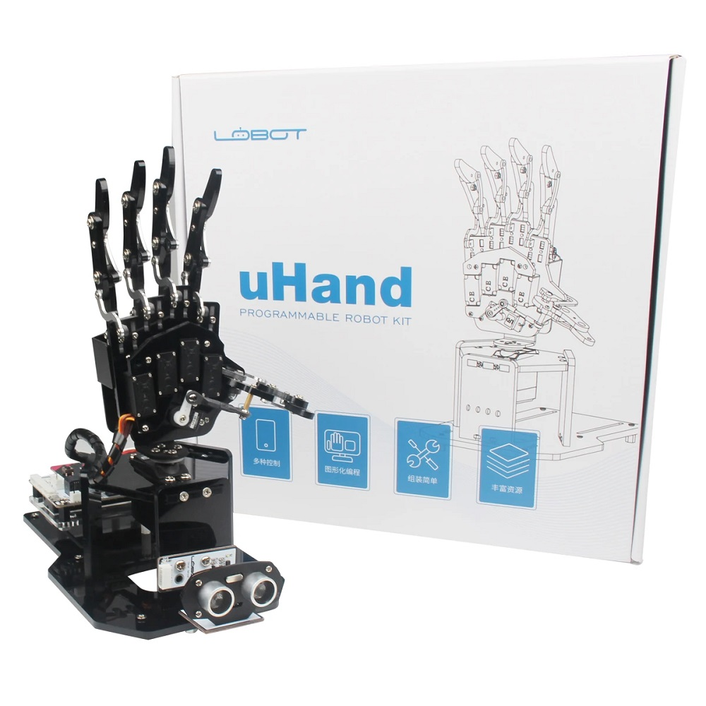 Designer based on a microcomputer. Mechanical arm manipulator Hiwonder uHandbit