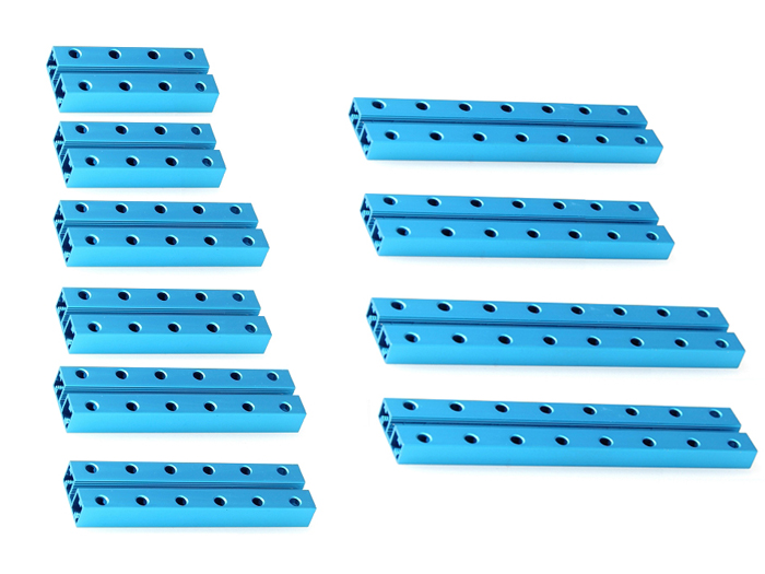 Resource set of short metal strips Short Beam 0824 Robot Pack-Blue 95000