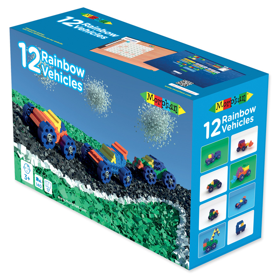 Construction set Morphun Junior Starter Rainbow 12 Vehicle Set “Rainbow Cars”
