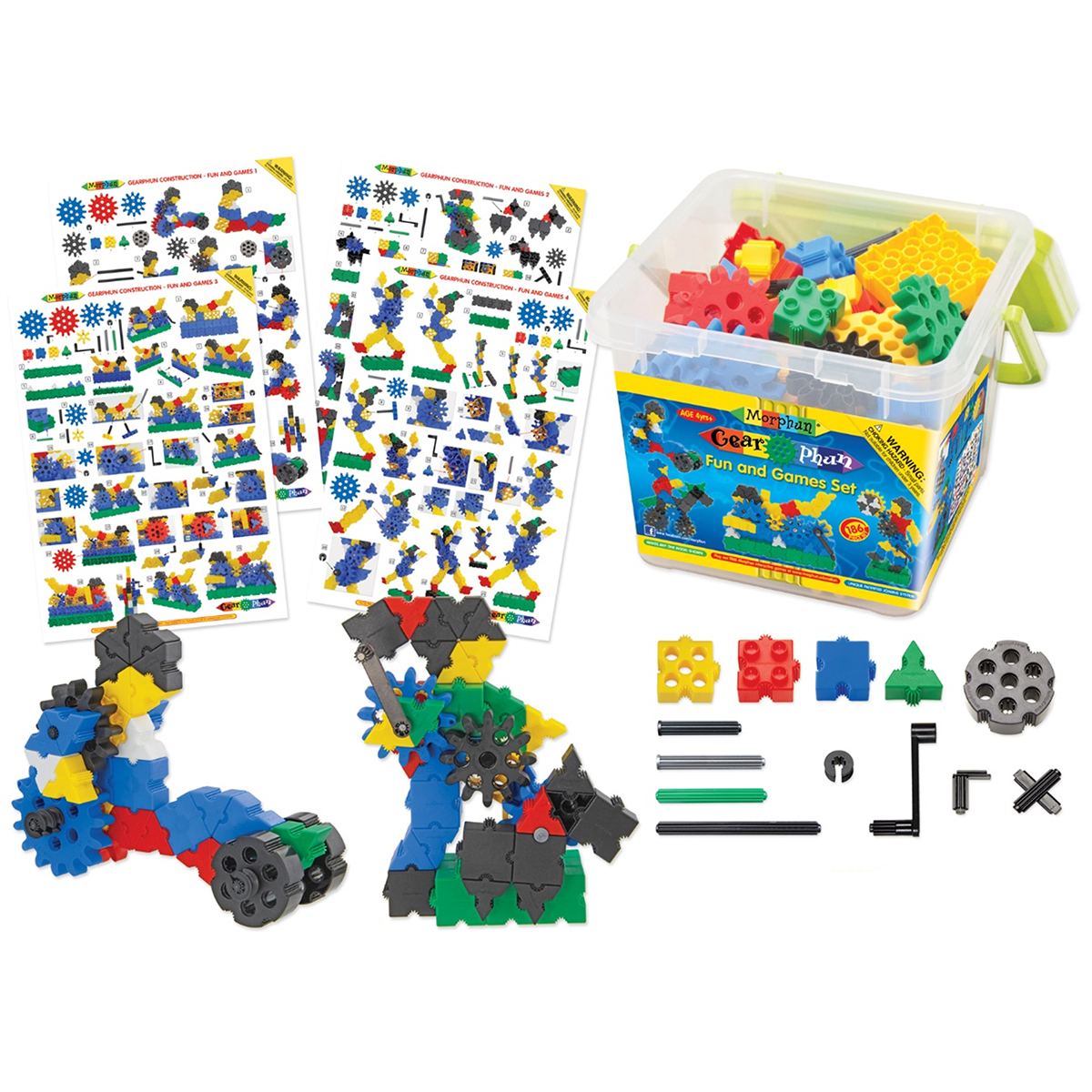 Morphun STEM "Fun and Games" Construction Set Gearphun Fun and Games Set