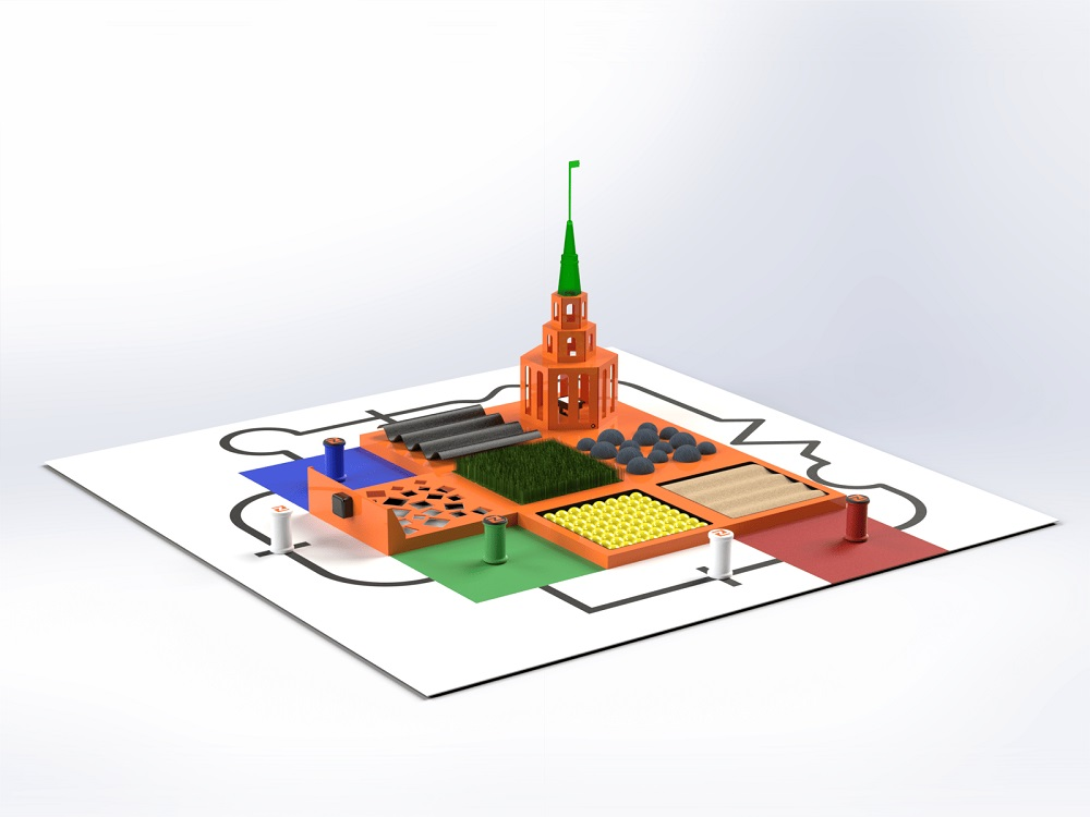 A set of fields for robotics competitions. A testing ground for mobile robots. Version "Lite" Zarnitza