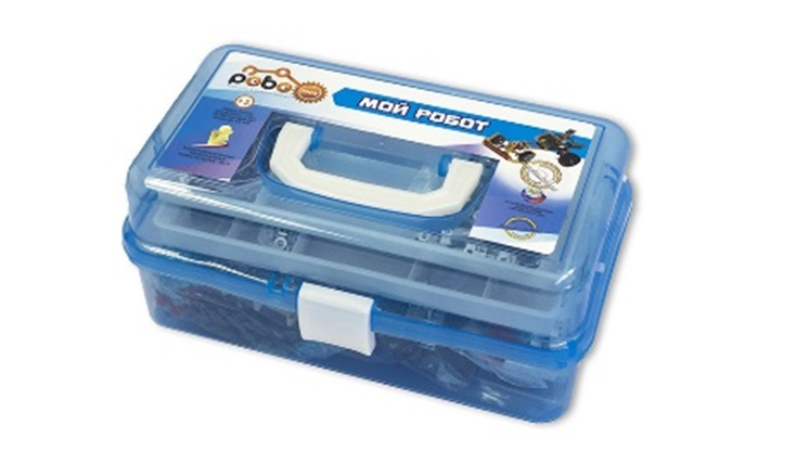 Robotic constructor for practicing block programming with a set of sensors "My Robot Pro" from 10 years Robotrack