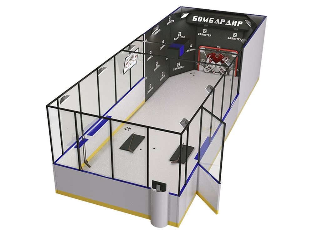 Interactive hockey simulator for practicing shooting accuracy "Scorer" Zarnitza