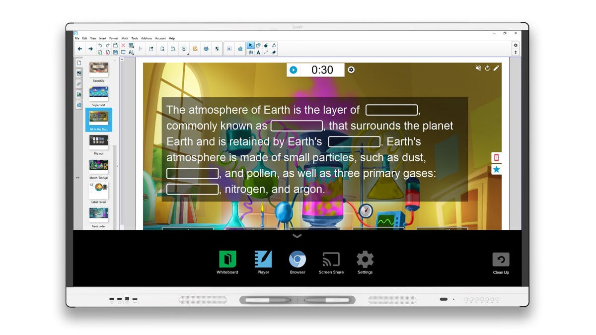 SMART Notebook faollashtirish kaliti bilan SMART SBID-MX265-V3N interaktiv paneli (SBID-MX065-V3, NVO interaktiv panelining bir qismi sifatida)