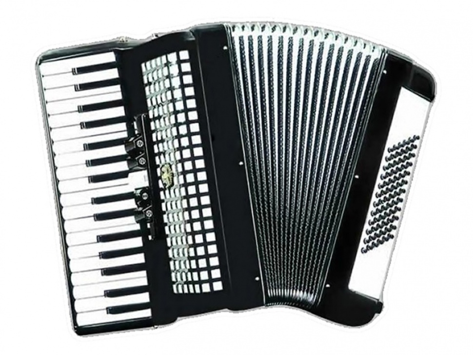 Accordion 34/72/5, black, with case, Aurus