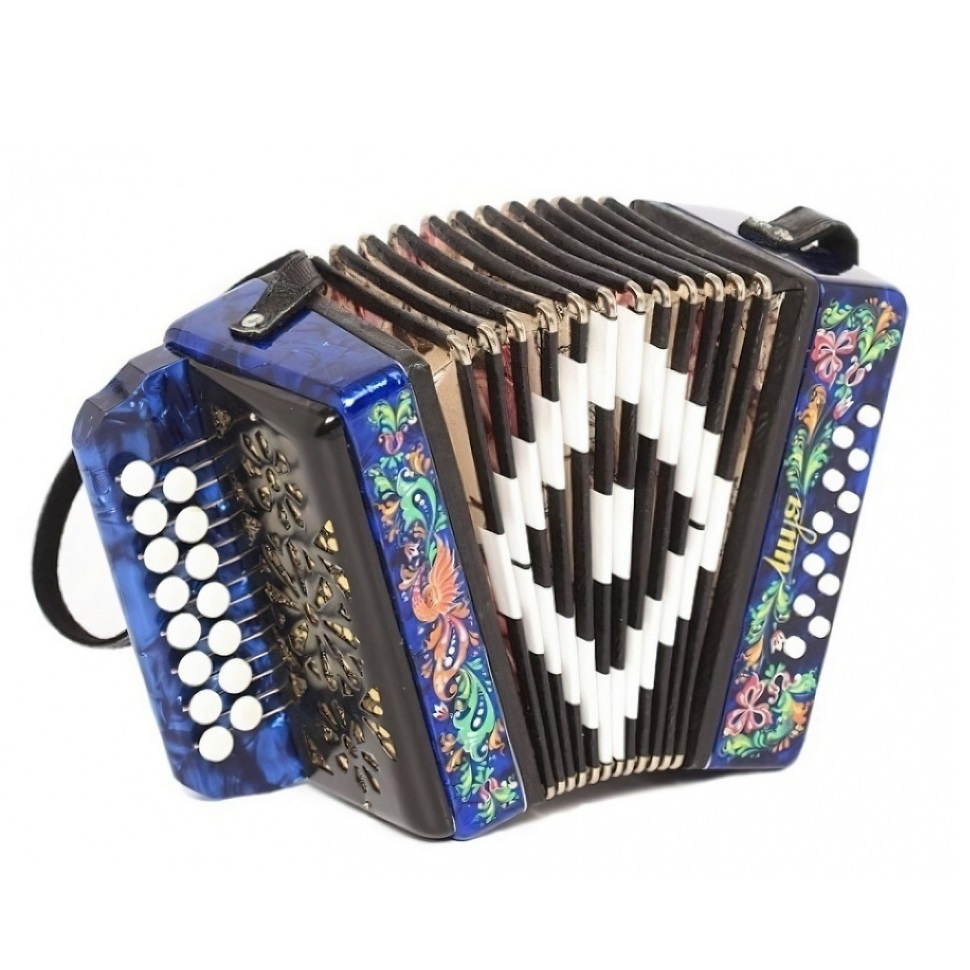Accordion “Souvenir”, 15x12-I, Palekh painting, Shuya accordion