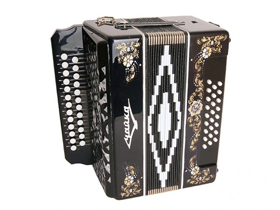 Accordion “Chaika 204” 25x25-II, black, Shuya accordion