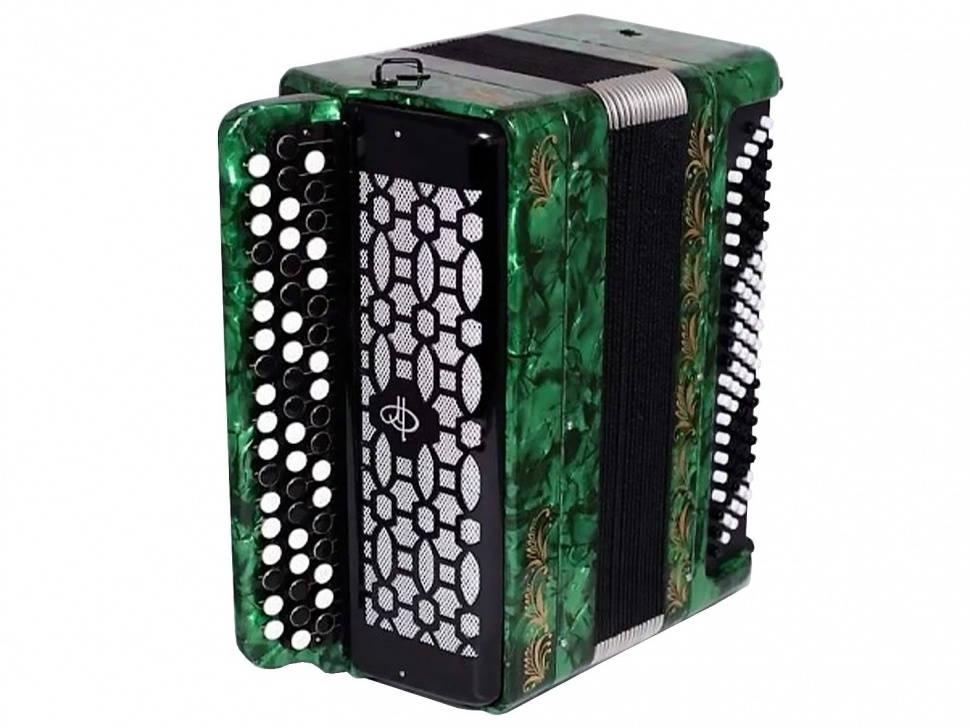Student accordion two-voice Etude-205M2, 55x100-II, green, Tula accordion