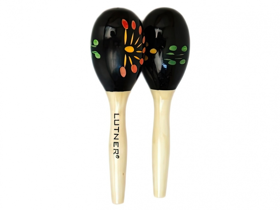 Wooden maracas on handle diameter 4.5 cm, length 15.5 cm, Fleet