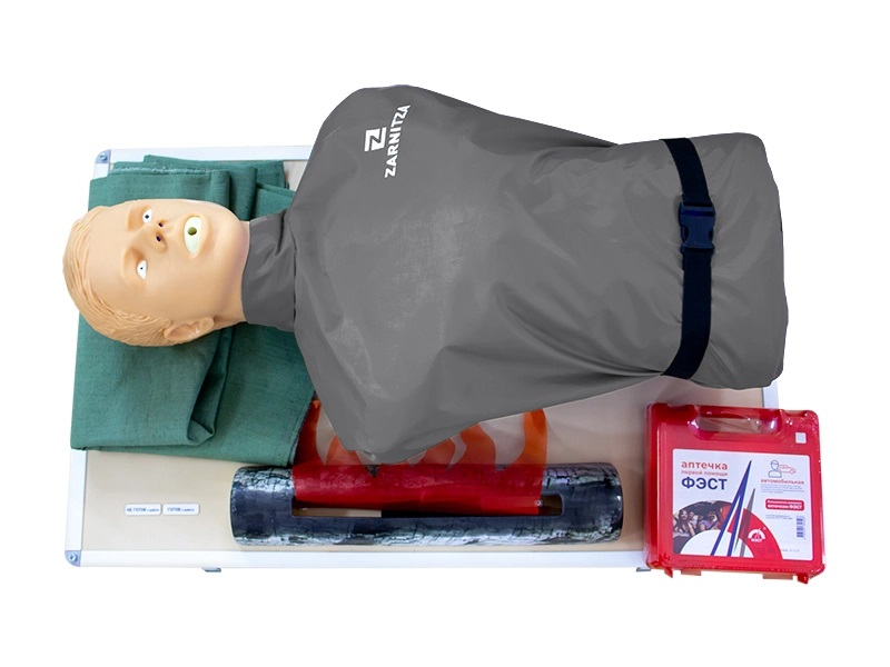 "Peter" training dummy of a victim for practicing skills of extinguishing a burning body and providing first aid in case of fire with light and sound indication Zarnitza