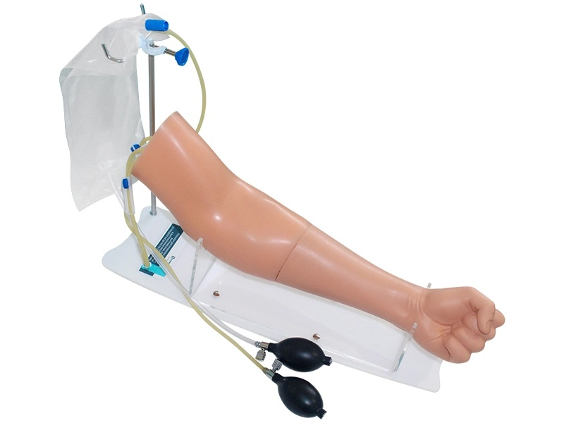 A simulator for practicing intravenous, subcutaneous and intradermal injection skills (arm from forearm to hand) with Zarnitza 1.01 valves
