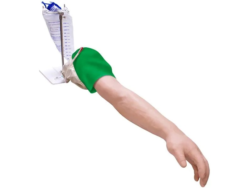 A simulator for practicing intravenous, subcutaneous and intradermal injection skills (arm from forearm to hand) with Zarnitza valves