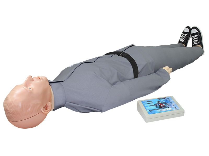 "Alexander M-06" simulator-dummy of an adult victim for practicing cardiopulmonary resuscitation techniques with a controller and light and sound indication (head, torso, limbs) Zarnitza