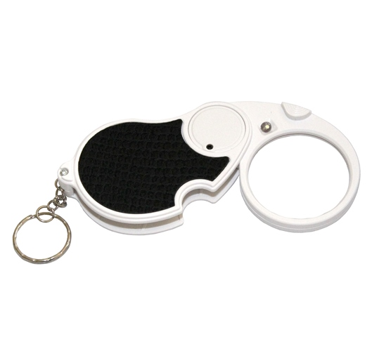 Folding magnifying glass (5x, Ø 45 mm) with backlight