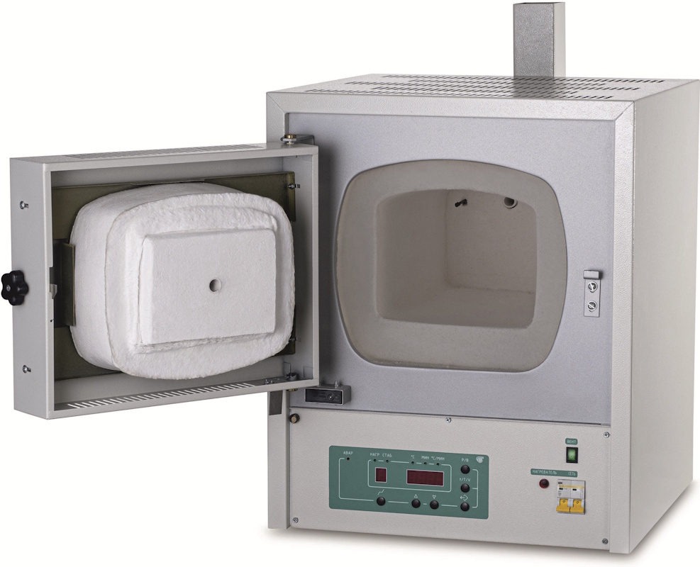 Muffle furnace EKPS-10 SPU mod. 4003 (10 l, 1100 °C, multi-stage thermostat, with hood)