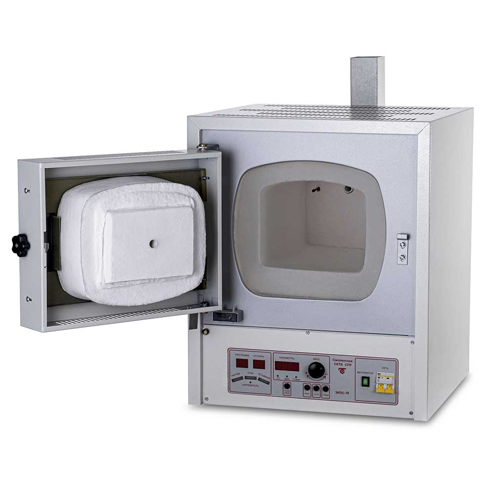 Muffle furnace EKPS-10 SPU mod. 4009 (10 l, 1100 °C, multi-stage thermostat MKU, with hood)