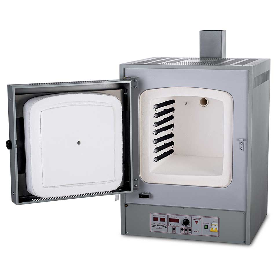 Muffle furnace EKPS-50 SPU mod. 5007 (50 l, 1250 °C, multi-stage thermostat, with hood)