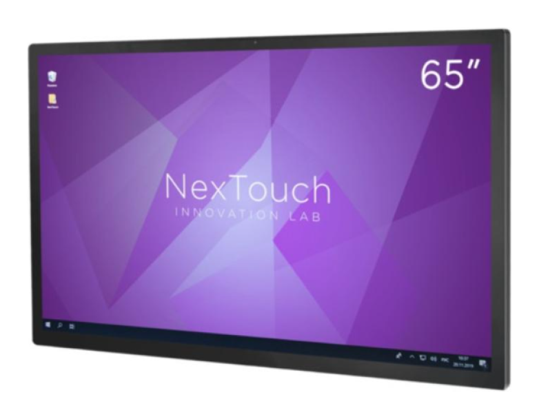 Interactive panel with a diagonal of 65 inches, a resolution of 4K 3840x2160, support for up to 20 touches and a built-in OPS computer.