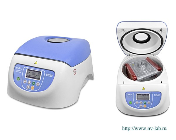 Centrifuge-vortex CVP-2 BioSan for PCR plates, with a rotor for 2 plates and adapters
