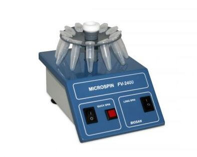 Mini-centrifuge-vortex FV-2400 Microspin with two rotors R-1.5M and R-0.5/0.2M, blue body, BioSan