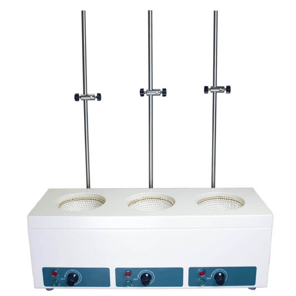 Triple heating mantle ULAB UT-4100-3 (3×500 ml, +450 °C)