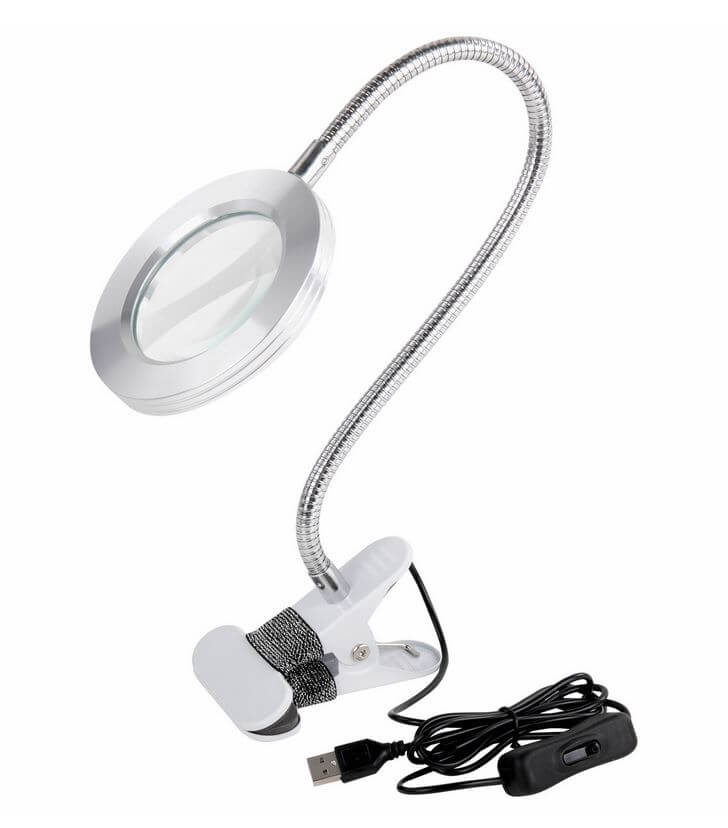Table magnifying glass BRAUBERG (3x, Ø 75 mm) with backlight