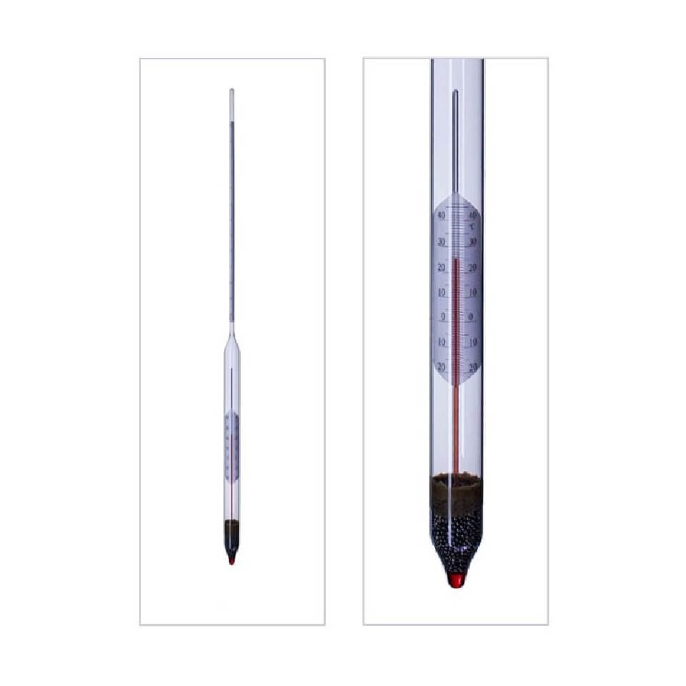 Hydrometer ANT-1 for oil with thermometer, calibration for 20 °C