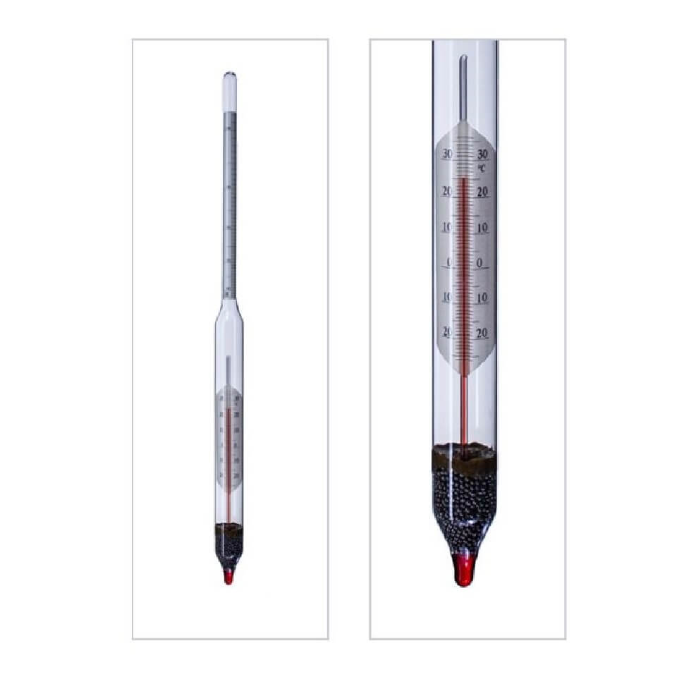 ASPT hydrometer for alcohol with thermometer