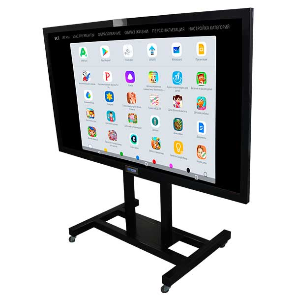 InterTouch 86 dyuymli IP-86 AS interaktiv paneli, mobil pol stendli