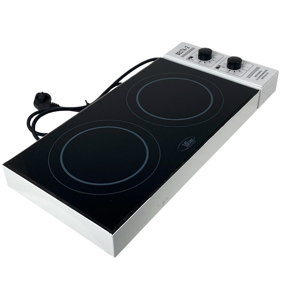 Electric stove Electric appliance Vesta-2 (2×1200 W, 2×Ø145 mm, glass ceramics)