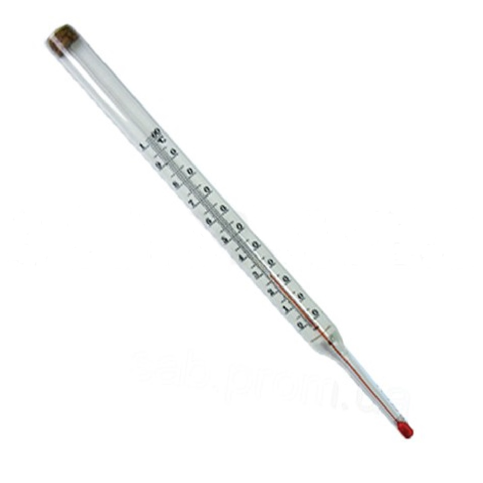 Direct technical thermometer TTZh P No. 6 (HF 240 mm, LF 66 mm, CD 2, kerosene, glass), art. 200317