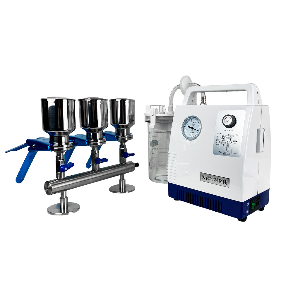 Vacuum filtration device Stegler PVF-47-3 (stainless steel, funnel 47 mm, 3x250 ml, pump with receiver flask)