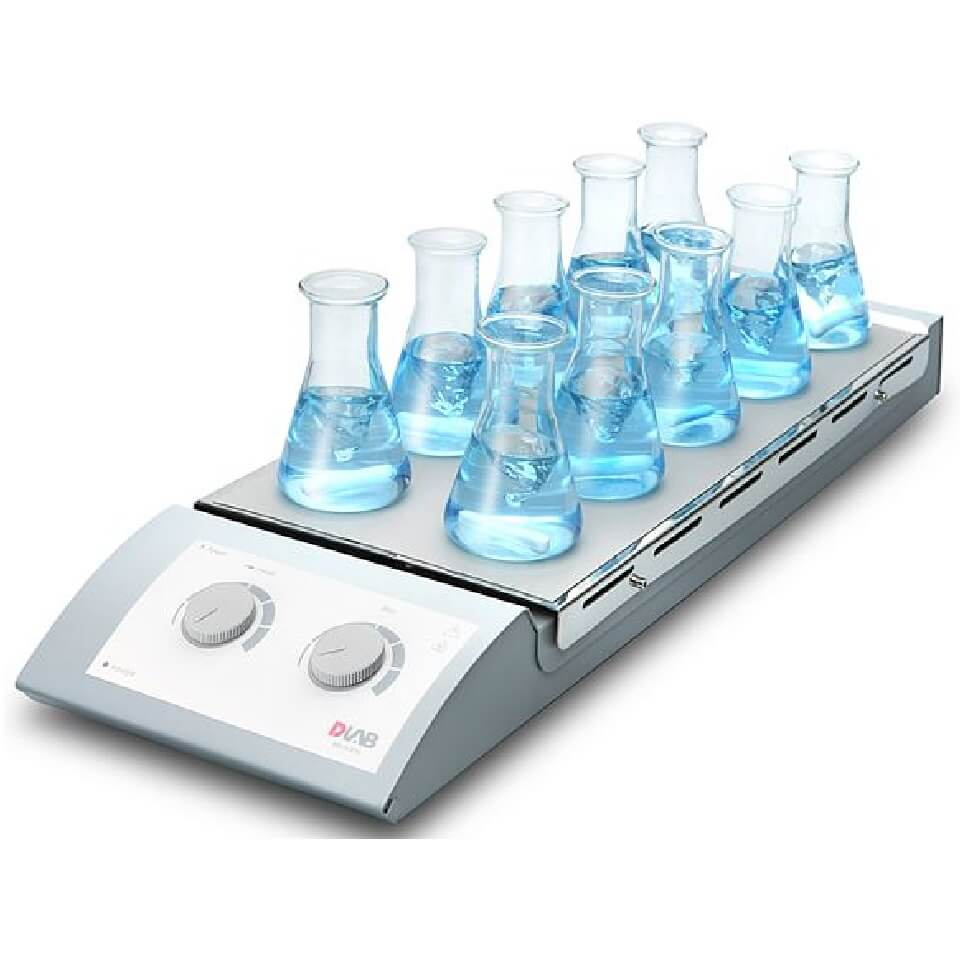 Magnetic stirrer DLAB MS-H-S10 (10-seater, 10x0.4 l, 0...1100 rpm, 120 °C), art. 8030140000