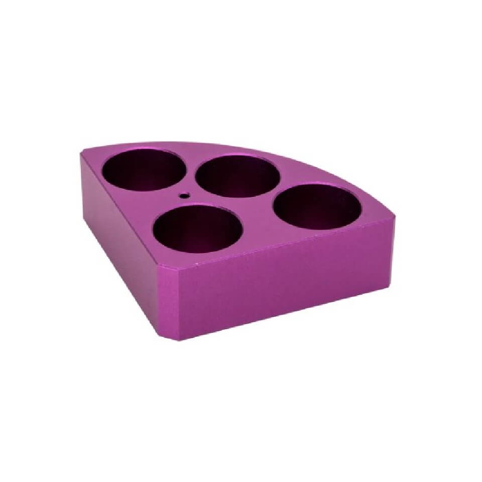 DLAB sectional heating module, purple, 4 holes, capacity 20 ml, Ø28 mm, depth 24 mm, art. 18900003