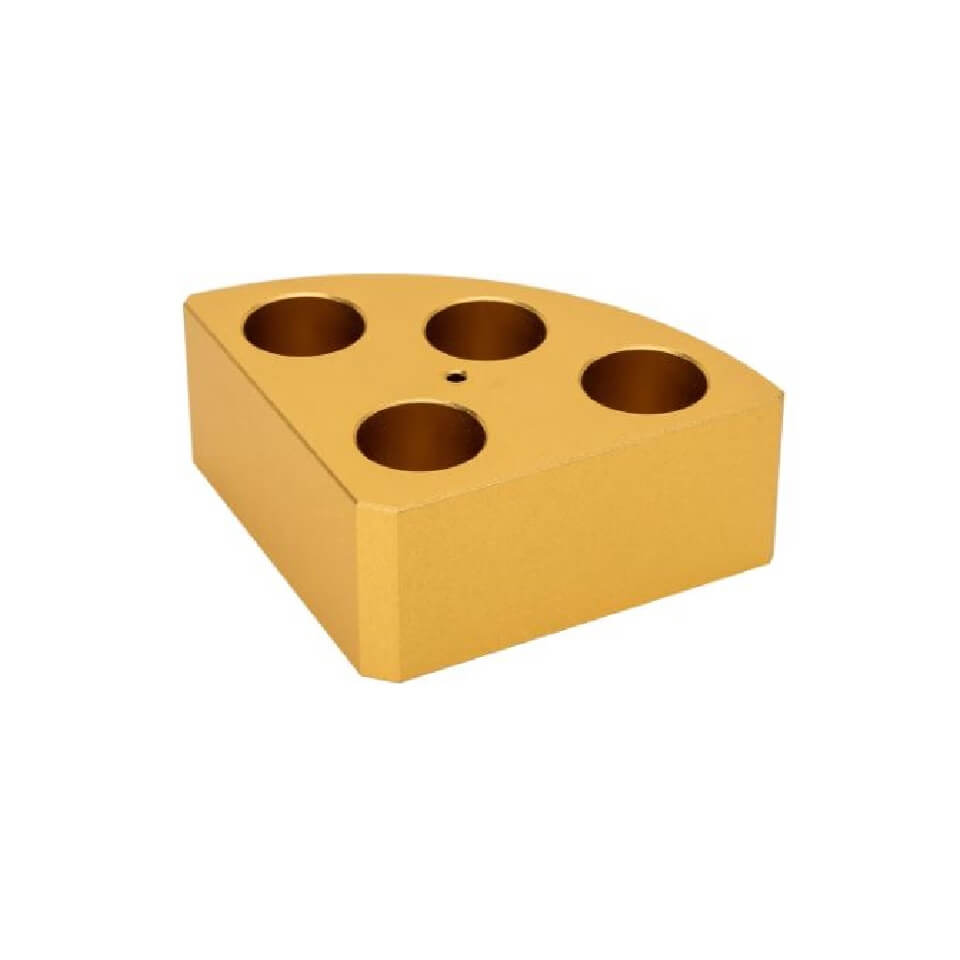 DLAB sectional heating module, gold, 4 holes, capacity 16 ml, Ø21.6 mm, depth 31.7 mm, art. 18900049