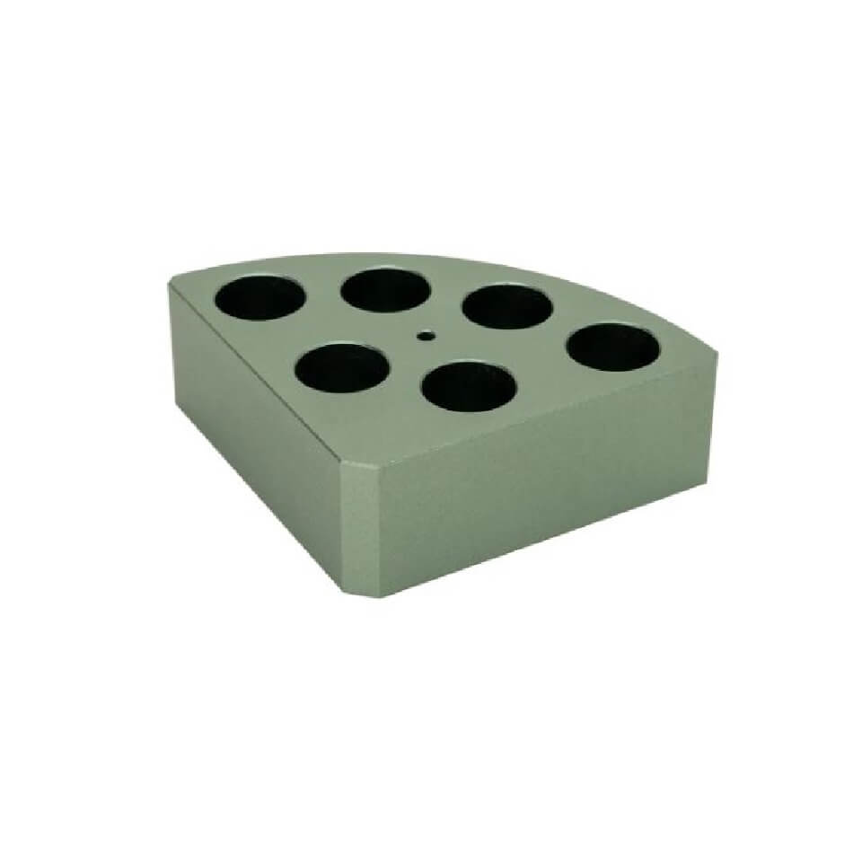 DLAB sectional heating module, green, 6 holes, capacity 8 ml, Ø17.8 mm, depth 26 mm, art. 18900048