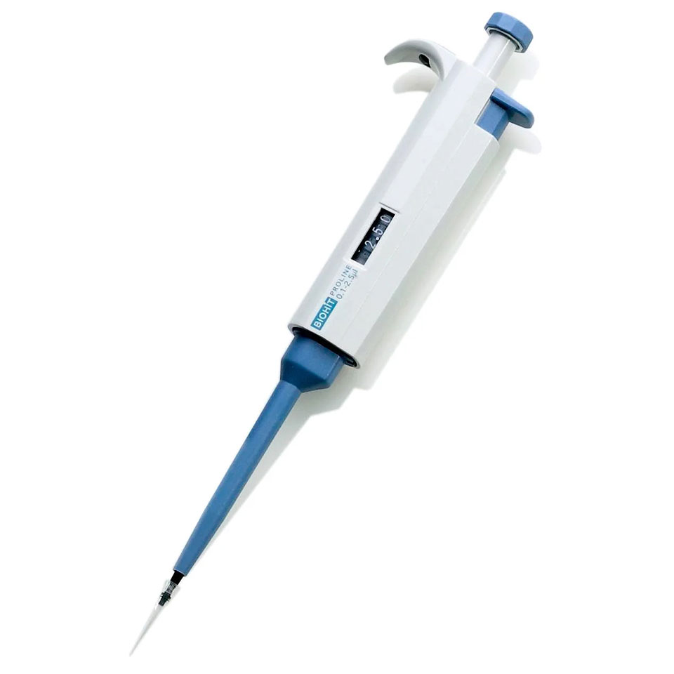BIOHIT dispenser 1-channel mechanical 0.1-2.5 µl. Proline variable volume, art. 720010