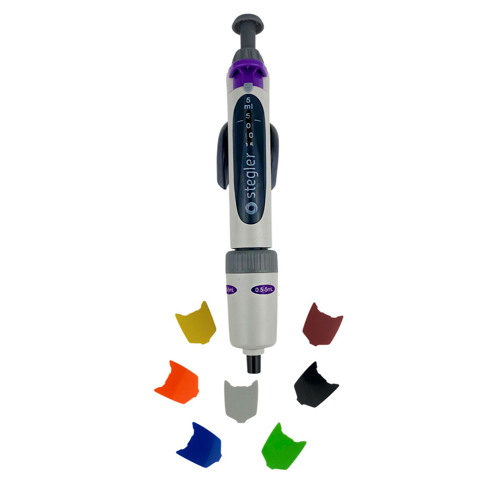 Single-channel variable volume dispenser Stegler SVA-1-500-5000 (500-5000 µl, fully autoclavable)