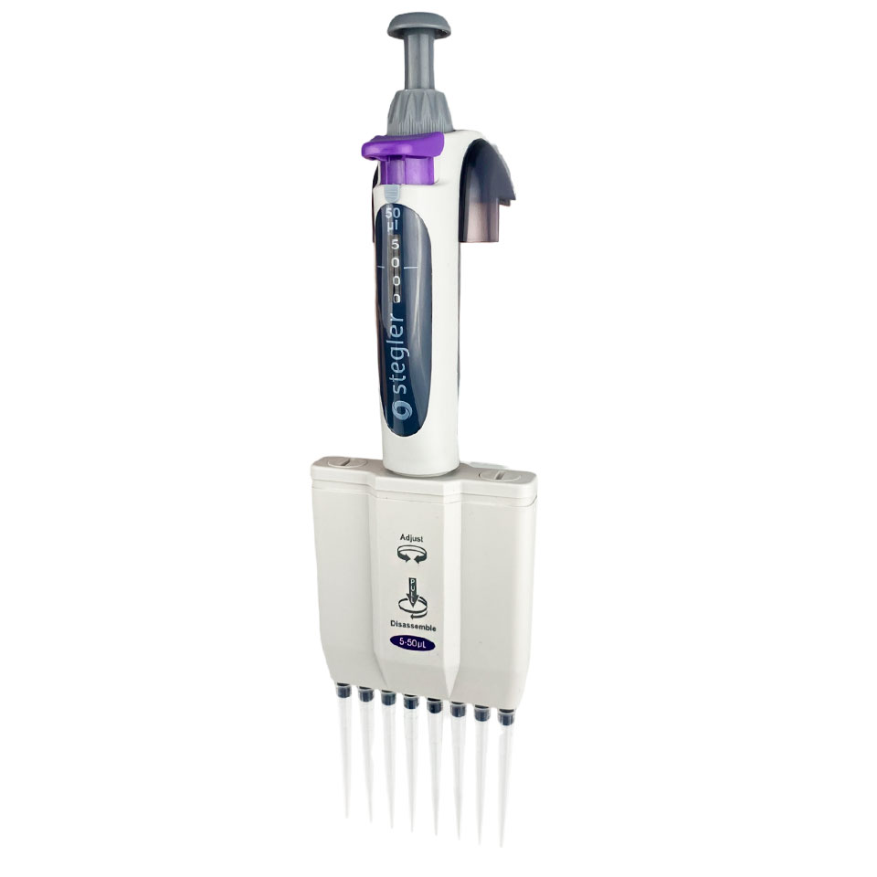 Eight-channel variable volume dispenser Stegler MVA-8-5-50 (8 channels, 5-50 µl, fully autoclavable)