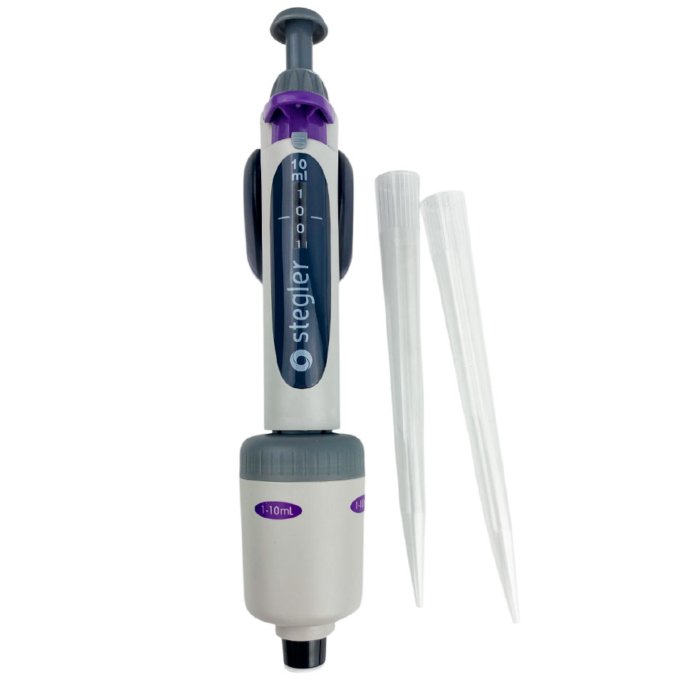 Single-channel variable volume dispenser Stegler SV-1-1000-10000 (1000-10000 µl, partially autoclavable)