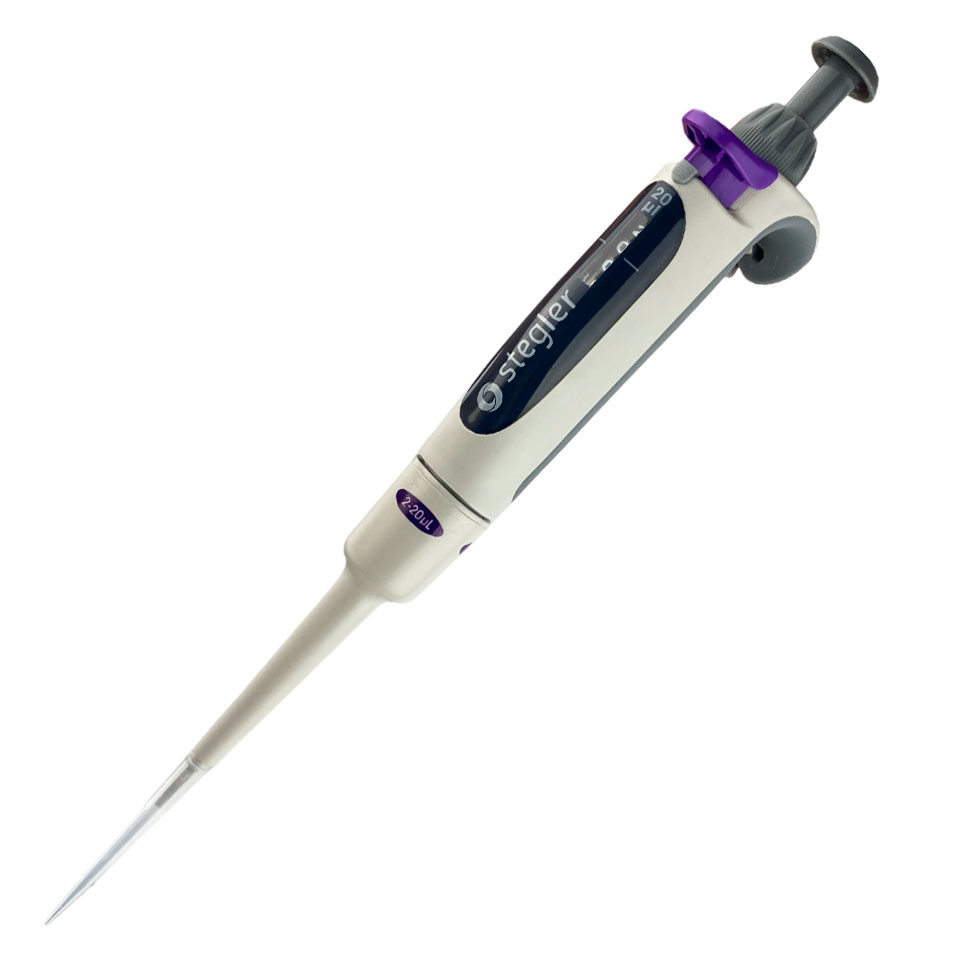 Single-channel variable volume dispenser Stegler SV-1-2-20 (2-20 µl, partially autoclavable)