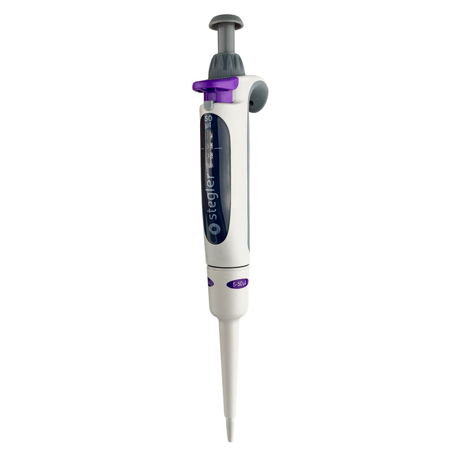 Single-channel variable volume dispenser Stegler SV-1-5-50 (5-50 µl, partially autoclavable)